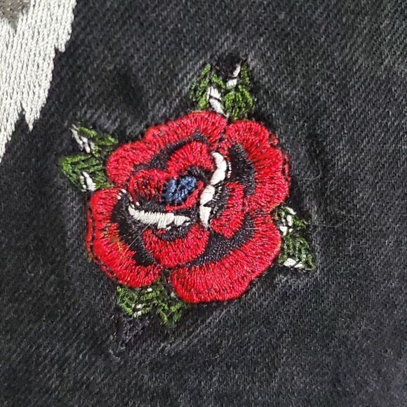 Pacsun Mens Black Skinny Jeans with Lion Cat and Roses Suze 29×30 - Picture 7 of 15